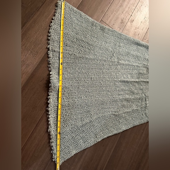 Pallas Original Knit Crochet S Skirt Irish Linen A-Line Midi Sheer Green RARE M - Picture 5 of 8